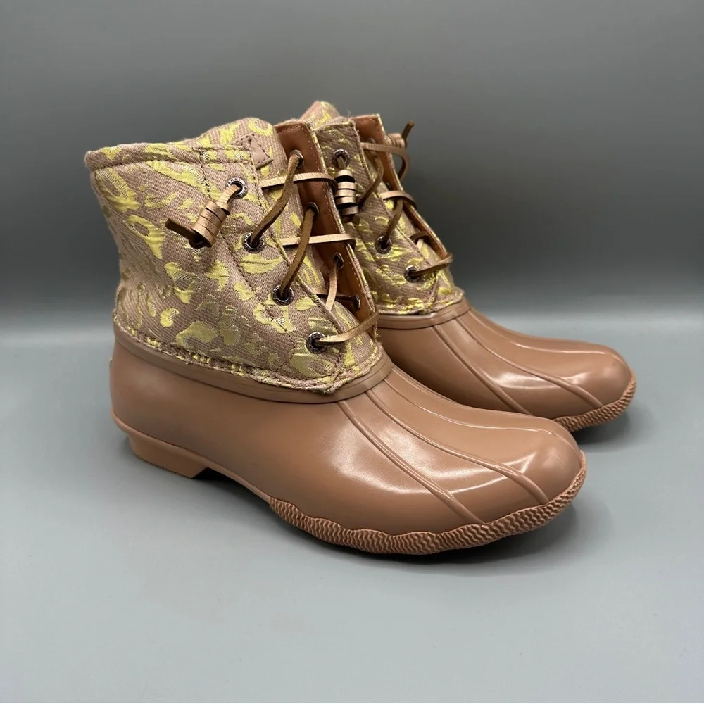 Sperry Womens Size 7.5 Top-Sider Saltwater Leojac Rose Pink Duck Boots Shoes